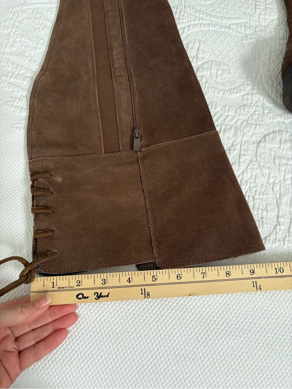 Torrid Women’s Tall Suede Lace-Back Riding Boots Brown over the knee 9W wide